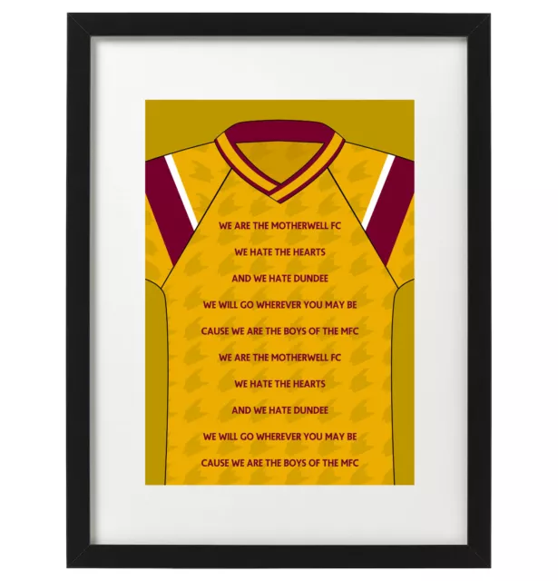 Motherwell fc fans song / retro shirt art print / poster