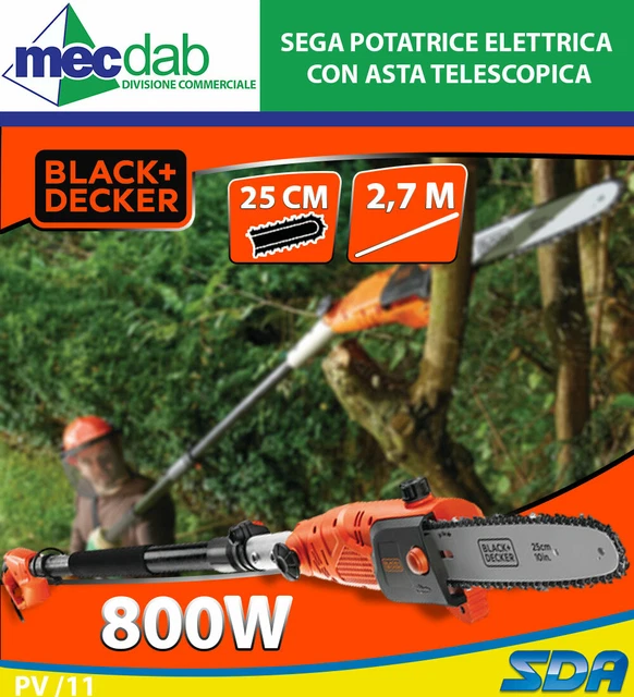 Sega Potatrice BLACK+DECKER 800W - 25cm, Asta Regolabile 2,7m, Testa Pivotante, Lubrificazione Automatica - Foto 4