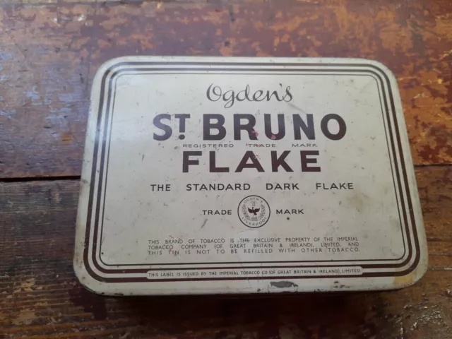 Ogdens St Bruno Flake 1lb Tin 1950s