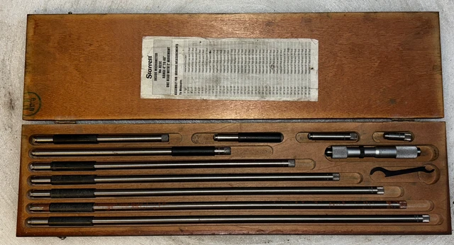 Starrett 823E Inside Micrometer Set 4-40in 0.001in Complete Machinist Lathe Used