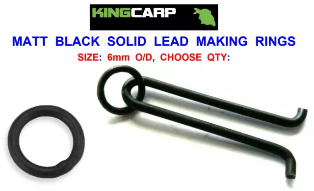 KING CARP MATT BLACK SOLID 6mm LEAD MAKING RINGS DUMPY FLAT PEAR MOULD WEIGHT