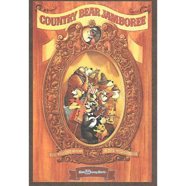 New  Country Bear Theater Attraction Poster Postcard Walt Disney World Disney