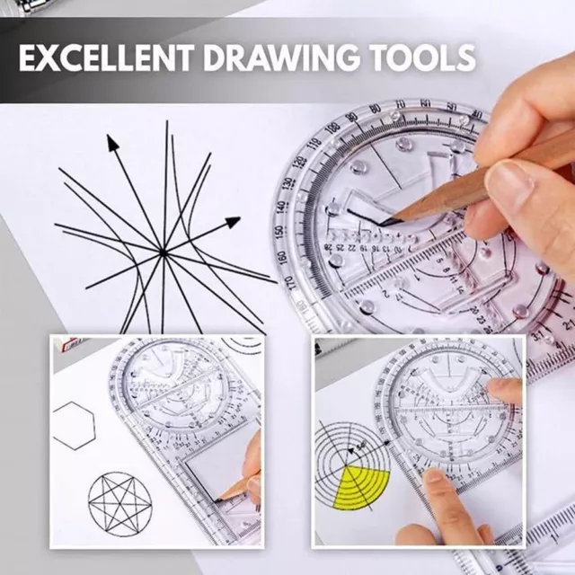 Multifunctional Geometric Ruler Drawing  Ruler Measuring Tool Drawing Template