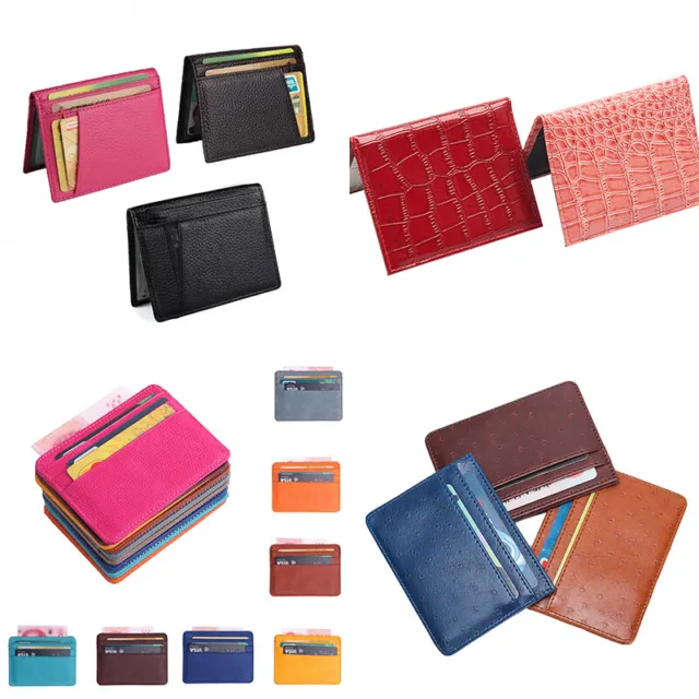 Mens Womens Wallet Credit Card Holder Leather RFID Blocking Thin Pocket Purse