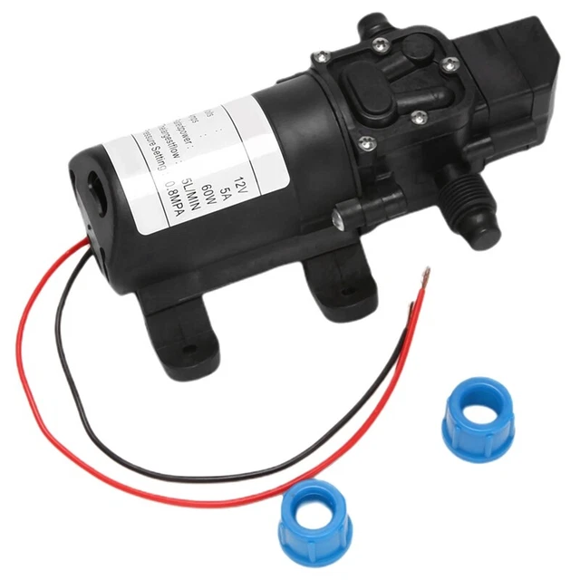 Black DC 12V 60W high-pressure membrane water pump automatic shutdown 5L /