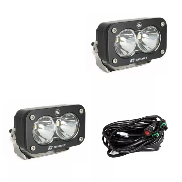 Baja Designs S2 Sport Universal Clear LED Spot Light Pod Pair