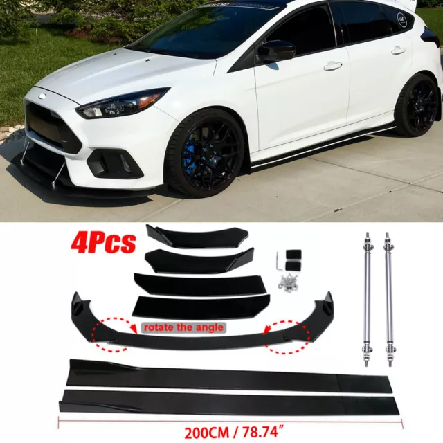 For Ford Focus RS ST Front Bumper Lip Spoiler Splitter /Side Skirt /Strut Rods