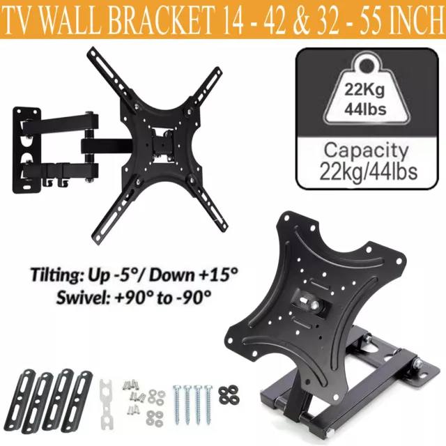 TV Bracket Wall Mount Tilt Swivel for 17 26 32 37 40 42 43 55 50 55 Inch LCD LED