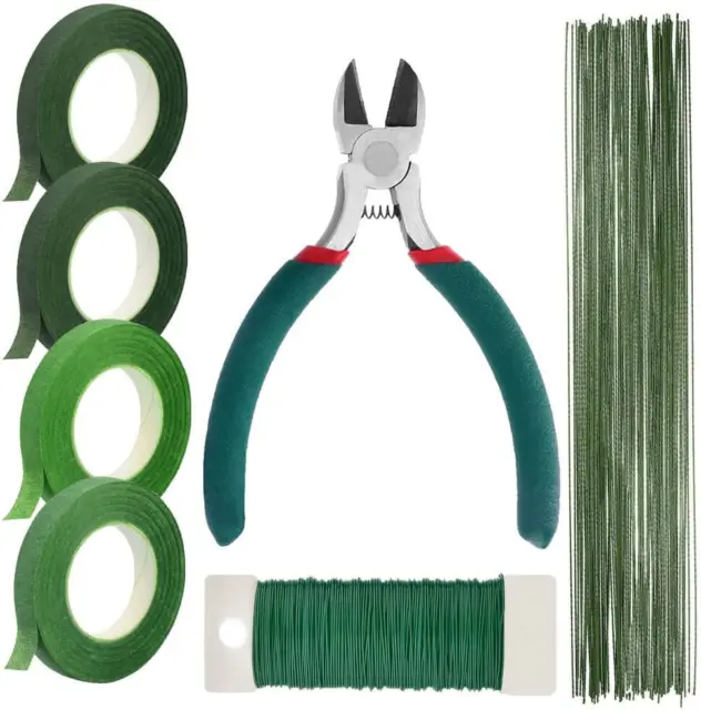 FLORAL TAPE AND Floral Wire Arrangement Tools Kit with Wire Cutter 26 Gauge  Stem $16.45 - PicClick