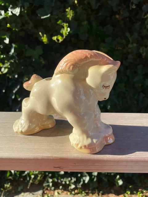 7" x 5" Vintage Ceramic Deco Style Horse Planter Vase 1950s