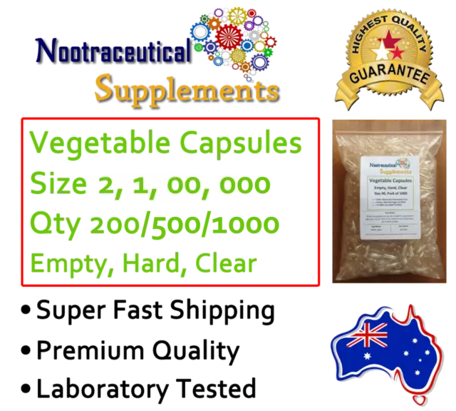 Vegetable Empty Capsules Size 2 1 00 000 Clear Hard Veggie Vegan No Gelatin