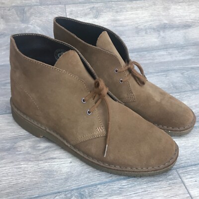 clarks desert boots cola suede