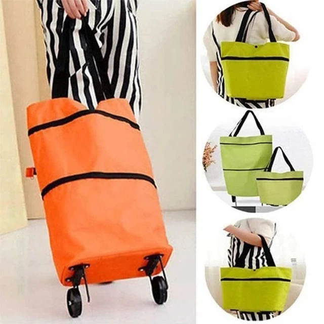 Carrello pieghevole pieghevole con ruote shopping multifunzione 2 in 1 telescopio