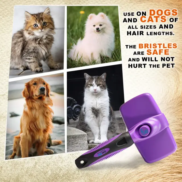 GM Pets™ Self Cleaning Grooming Brush | This Is the Best Dog and Cat Brush for S 3