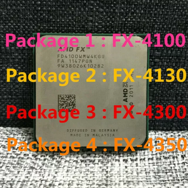 AMD FX-4100 FX-4130 FX-4170 FX-4300 FX-4350 CPU Quad-Core Socket AM3+ Processor