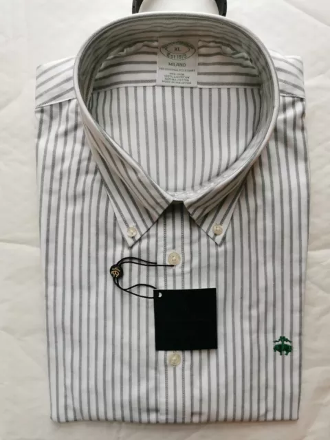 Colección Camisa Brooks Brothers Brookscool Sin Hierro Milano Fit XL Rayas de Bengala