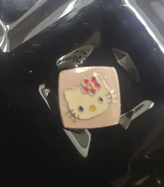 Hello Kitty Sanrio "S" Charm 925 Sterling Silver  Swarovski Crystals