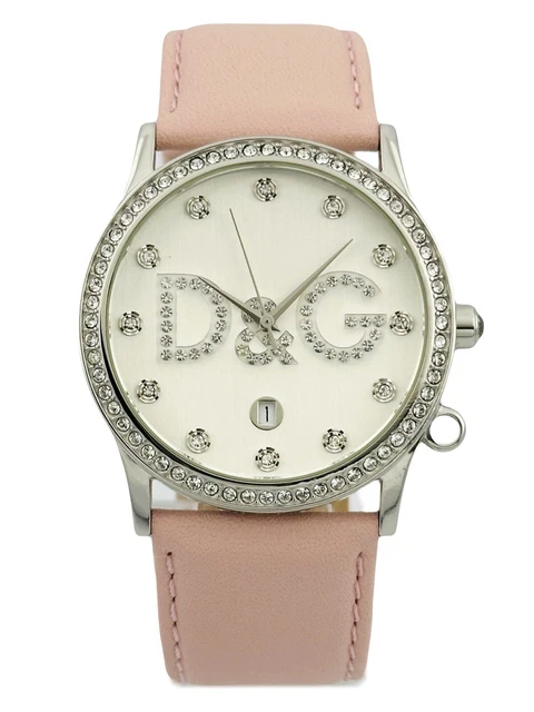 MONTRE FEMME D&G Dolce Gabbana DW0009 bracelet cuir rose pierres