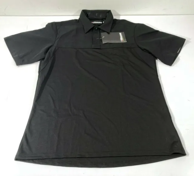 Black Large Reg Blauer 8372 Armorskin Polyester Base Uniform Shirt Short Sleeve