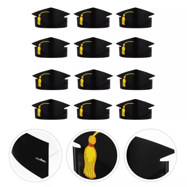 12 pcs graduation faite à la main HATD DIY graduation chapeaux Casquettes de