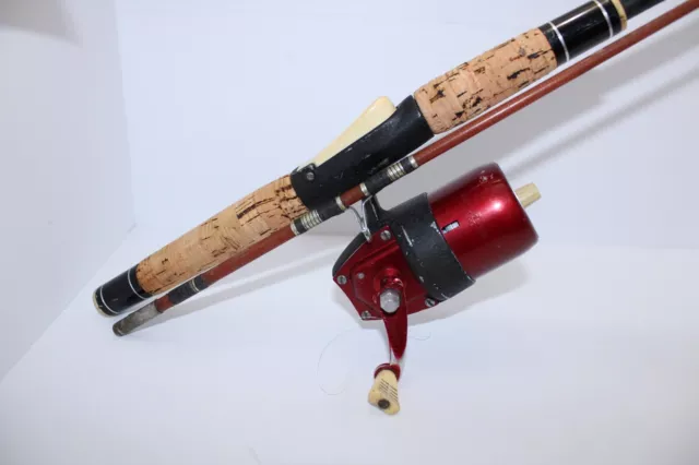 Lot - TRUE TEMPER UNI-SPIN 63L FISHING ROD AND REEL VINTAGE ANTIQUE GAME  AND FISH