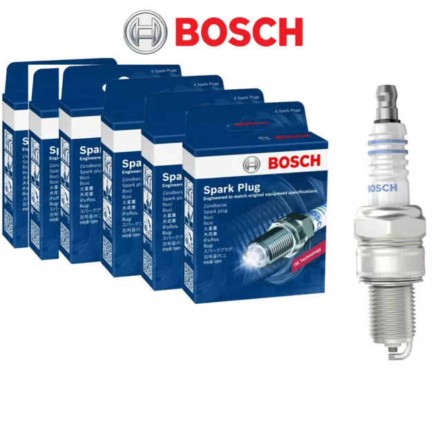 For BMW E21 E30 E12 E28 E24 E23 Platinum Spark Plugs x 6 Bosch 0242229656 WR8DC