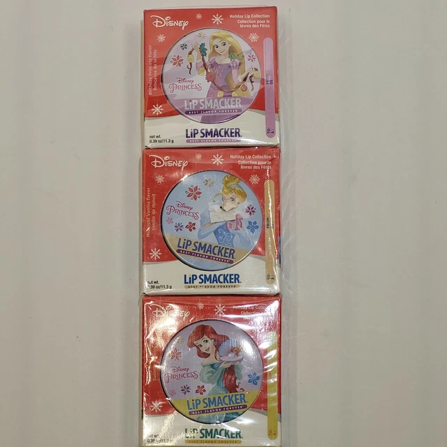 3 pack Disney Princess Lip Smackers Holiday Lip Collection