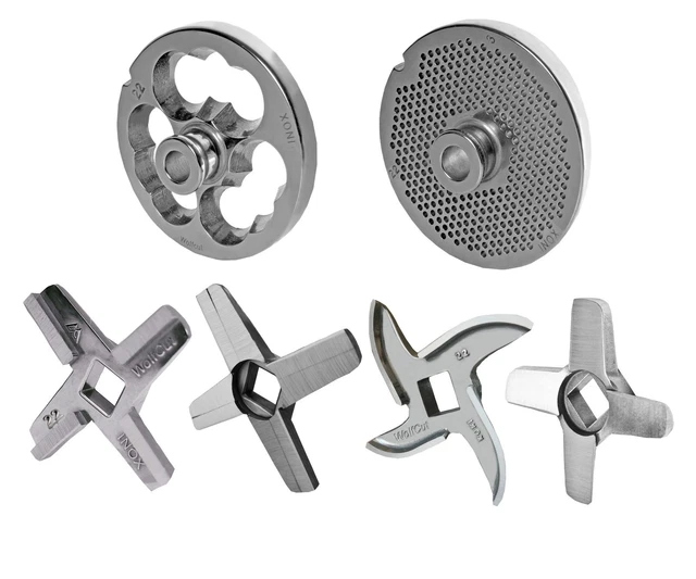 Wolfcut INOX Lochscheibe mit 2 Nuten für Fleischwolf Größen 22-14,0 mm Bohrung