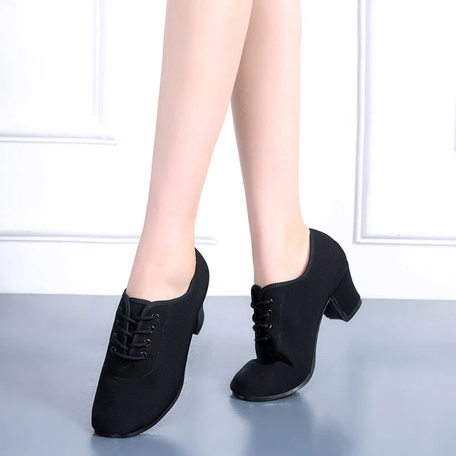 Femme Latin Intérieur Danse Chaussures à Talon Souple Bas Rumba Cha