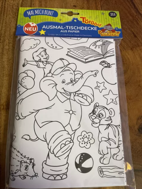 Mal Mich Bunt Ausmal-Tischdecke aus Papier, Motiv Benjamin Blümchen Stück 2020