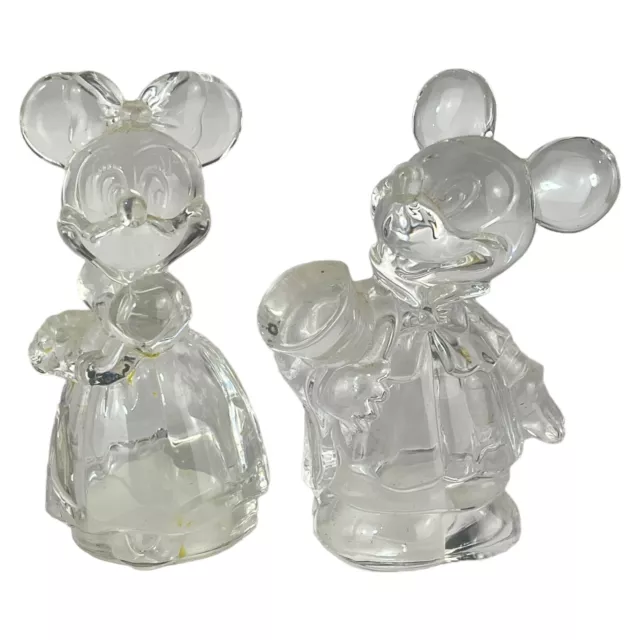 Disney Lenox Mickey & Minnie Mouse Crystal Salt & Pepper Shakers