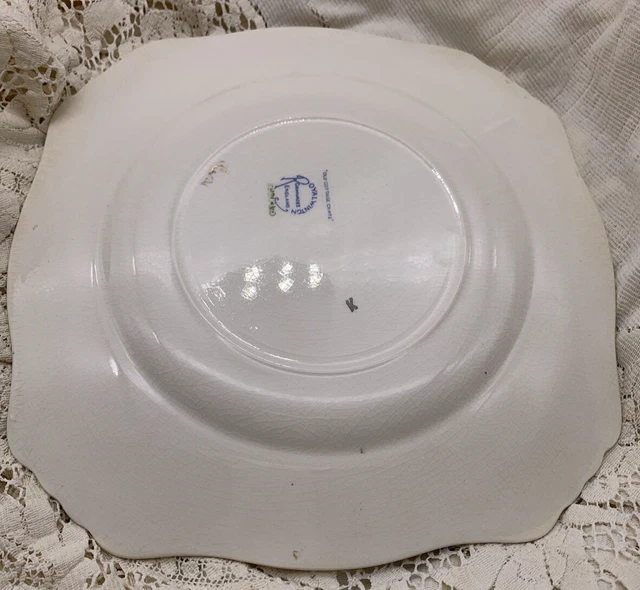 Beautiful! Royal Winton Grimwades Old Cottage Chintz Square Dinner Plate 10 inch 4