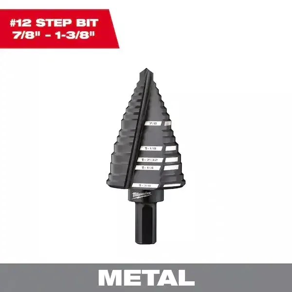 Milwaukee7/8 in. - 1-3/8 in. #12 Black Oxide Step Drill Bit (5-Steps)48-89-9212