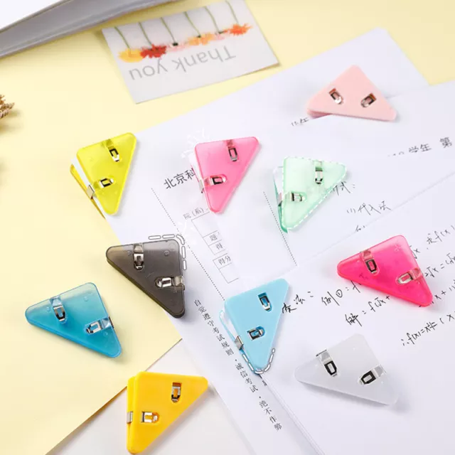 Libro papel abrazadera de esquina pinza triangular aglutinadora de bocadillos soporte fotográfico ㄨ