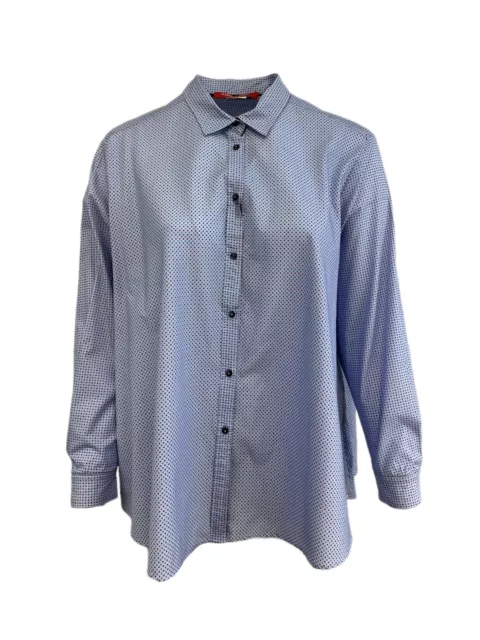 Marina Rinaldi Women's Blue Fatidico Button Down Shirt NWT