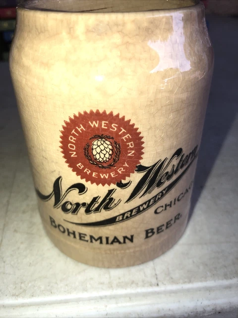 Antique Beer Mug North Western Brewery Chicago Circa. 1909-1921