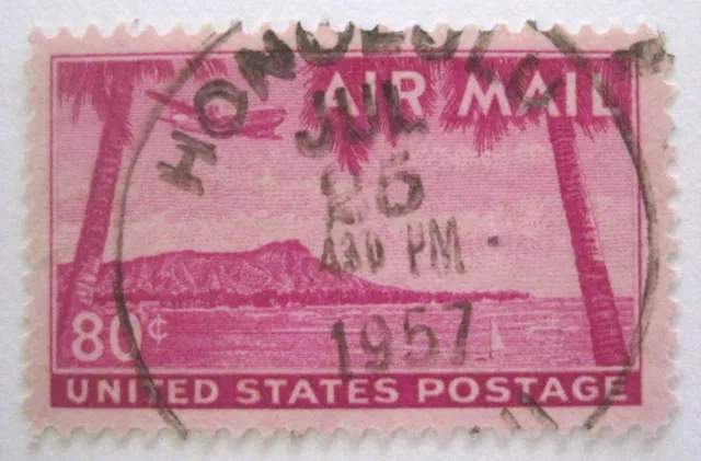 Hawaii C46 Diamond Head US Airmail SON Jul 25 1957 Honolulu Postmark