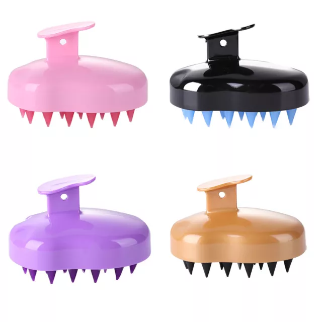 fr Handhold Silicone Shampoo Shower Brush Hair Washing Comb Scalp Head Massager