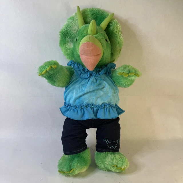 TRICERATOPS BUILD A Bear Green Dinosaur Plush Stuffed Animal BABW 18