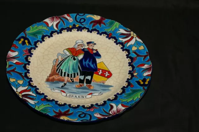 Assiette en Emaux de Longwy   " LORRAINE "  HK