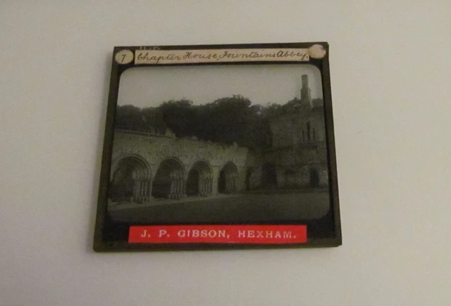 Glass Magic Lantern Slide FOUNTAINS ABBEY CHAPTER HOUSE C1890 PHOTO YORKSHIRE 2