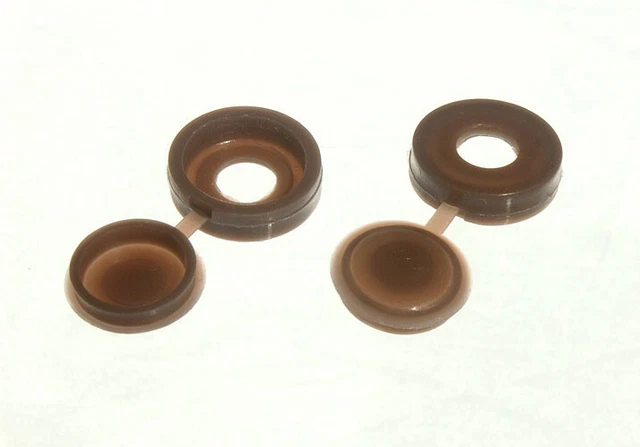 500 X Schrauben Kappe Unterlegscheiben Und Klappdeckel Dunkelbraun Zu Für #6 & ;