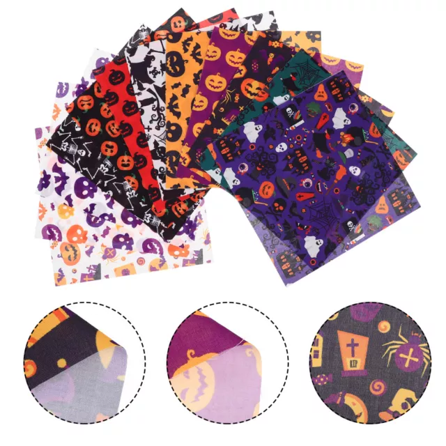 12 Sheets Halloween Pattern Fabric Craft DIY Patchwork Cloth Set The
