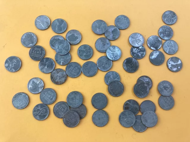 (50)  Steel Lincoln Wheat Penny Cent Roll/Lot ~ 50 Coins