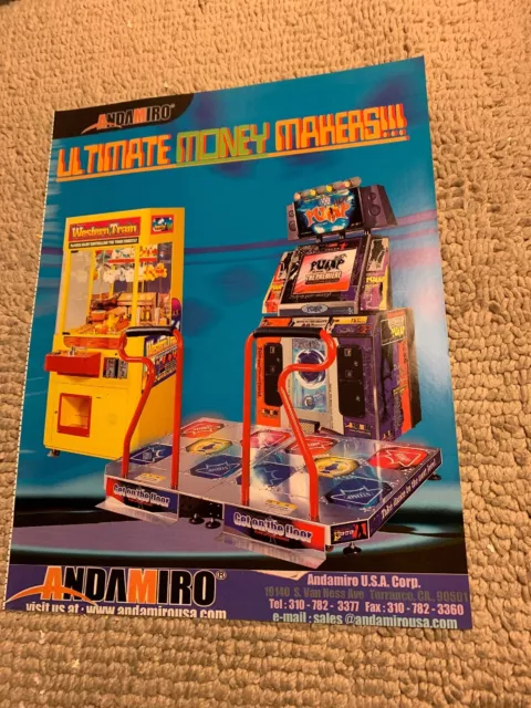 Original 11-8 1/4” Pump it Up Premiere Ultimate ARCADE VIDEO GAME FLYER