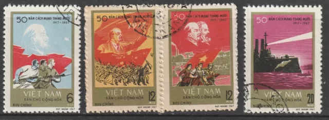 Vietnam Michel 491/4 ""50 anni Rivoluzione d'Ottobre"" timbrato