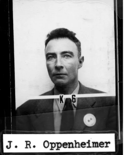 J. Robert Oppenheimer Portrait Badge Los Alamos Scientist Photo Photograph