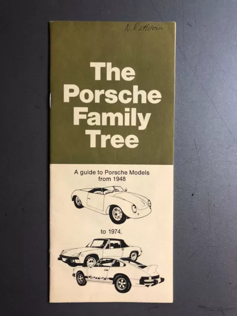 1974 Porsche "The Porsche Family Tree" Showroom Sales Brochure RARE Awesome L@@K