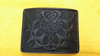 Scozzese Cardo Da Uomo Cardo Fibbia Cintura Kilt Reticolo Argento Finitura 