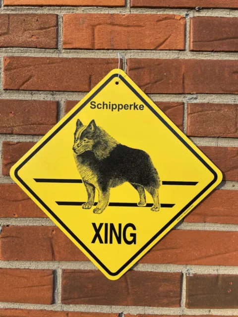 New!! Schipperke Dog Crossing Xing Sign, KC creations Great Gift!